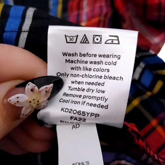 Draper James Red Plaid Smocked Peplum Poof Sleeve Top Womens Size Extra Large XL - Picture 6 of 9